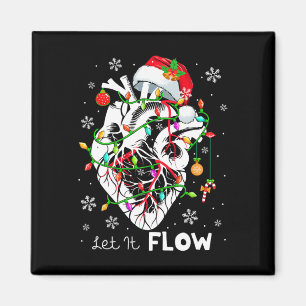 Let It Flowing Xmas Anatomy Santa Heart Part Cardi Magnet