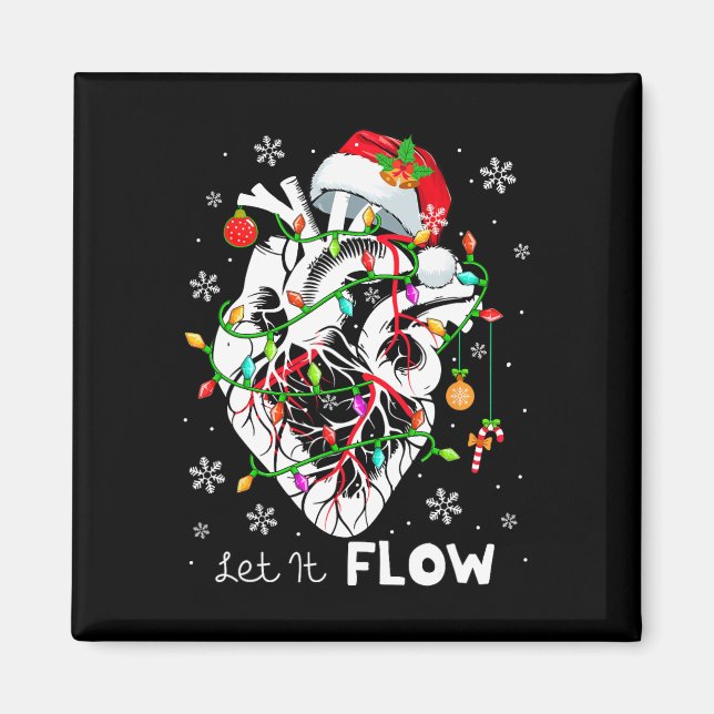 Let It Flowing Xmas Anatomy Santa Heart Part Cardi Magnet (Front)