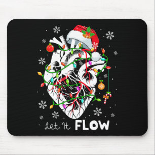 Let It Flowing Xmas Anatomy Santa Heart Part Cardi Mouse Mat