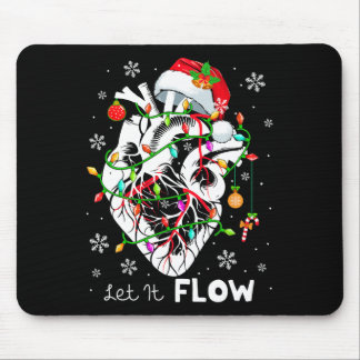 Let It Flowing Xmas Anatomy Santa Heart Part Cardi Mouse Mat