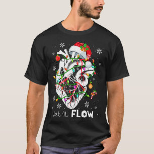 Let It Flowing Xmas Anatomy Santa Heart Part Cardi T-Shirt