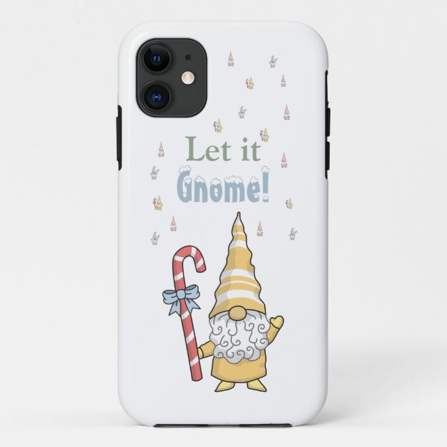 Let it Gnome Snow Cute Modern Winter  Case-Mate iP Case-Mate iPhone Case (Back)