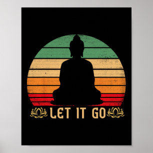 Let It Go Buddha Meditation Vintage Zen Buddhist Poster