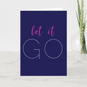 Let it Go   Modern Blue Purple Frozen Cute Quote Card