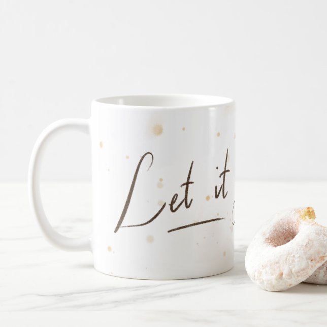 Let it Go Mug | White & Splash | Flower (With Donut)