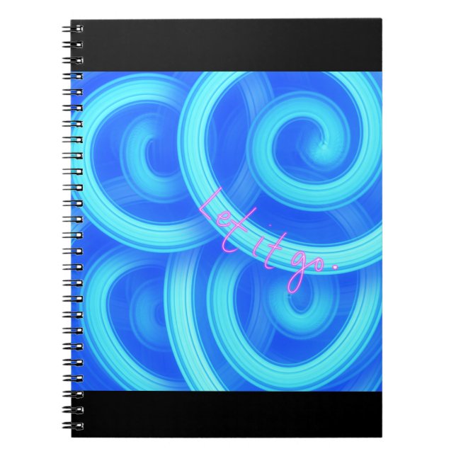 Let It Go Notebook – Royal Blue Swirl Aesthetic Jo (Front)