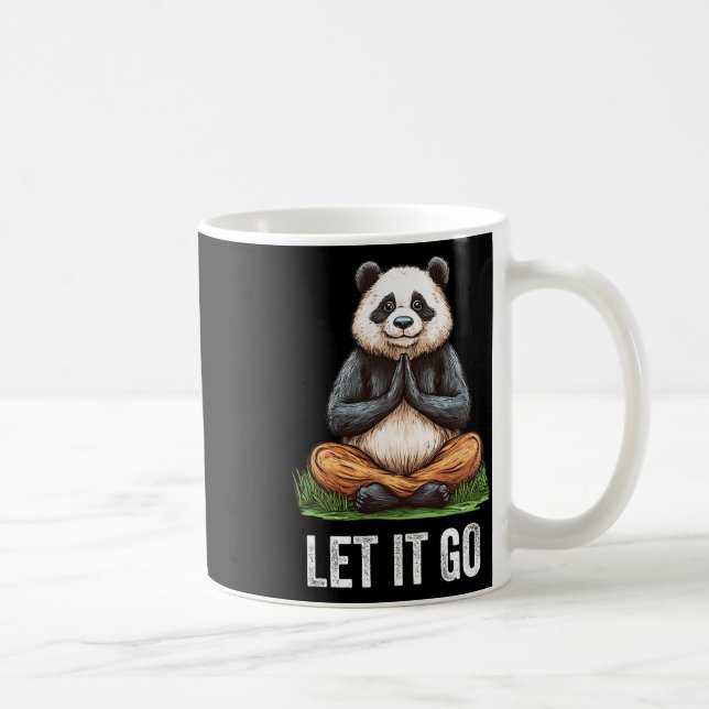 Let It Go Panda Doing Yoga Meditation Zen  Coffee Mug (Right)