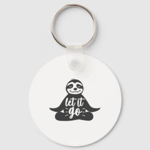 Let It Go Sloth Yoga Yogi Gift Key Ring