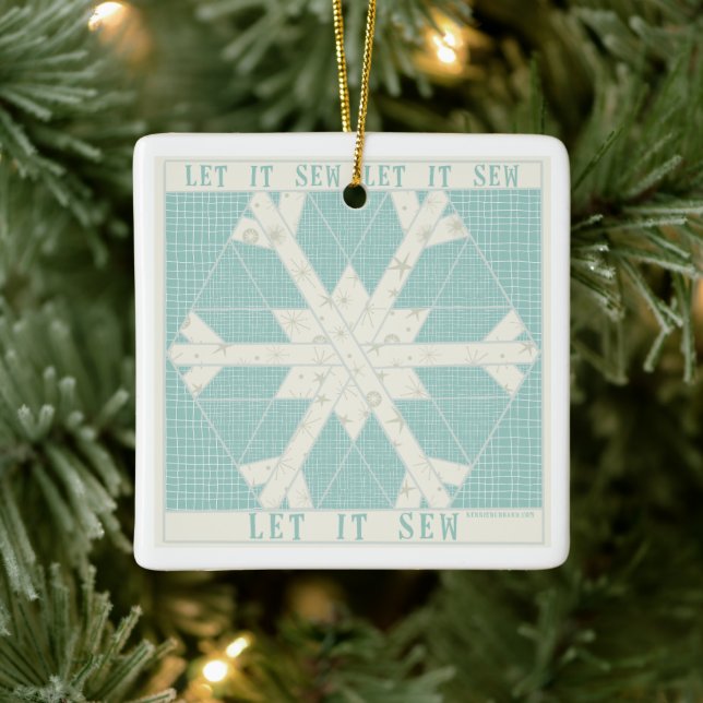 Let it SEW Quilt Porcelain Holiday Ornament (Tree)