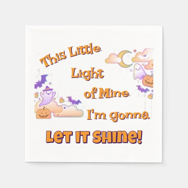 Let It Shine Christian Halloween Cocktail Napkin (Front)
