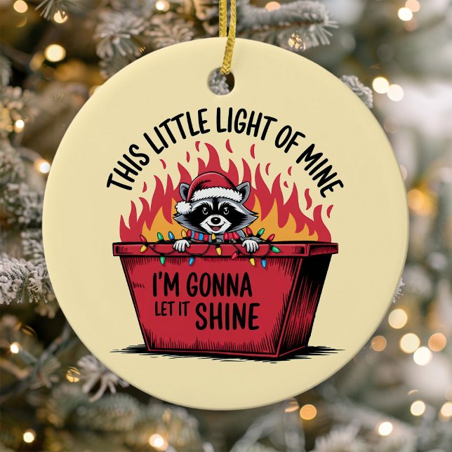 Let It Shine Racoon Dumpster Fire Ceramic Tree Decoration (Creator Uploaded)
