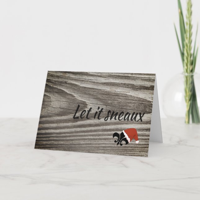 Let It Sneaux Louisiana Cajun Christmas Card (Front)