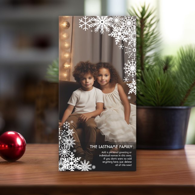 Let It Snow! 1 Vertical Photo Winter Holiday Card (Add 1 Photo to this online Christmas Card with 1 Photo)