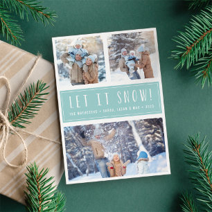 Let It Snow   3 Photo Collage Holiday