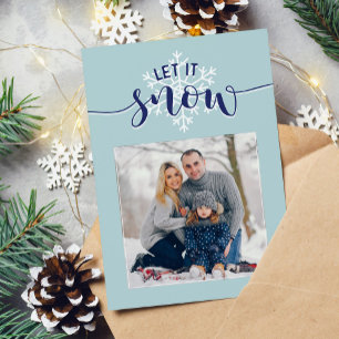 "Let It Snow" 3-Photo Gallery Festive Holiday Card