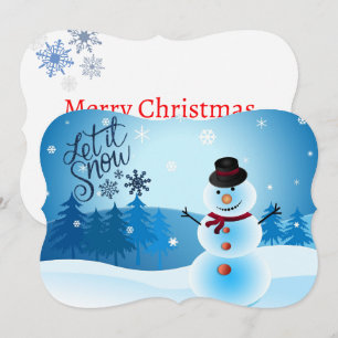Let It Snow Add Signature & Greeting Holiday Card