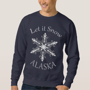 Let it Snow Alaska Mens Navy Blue Sweatshirt