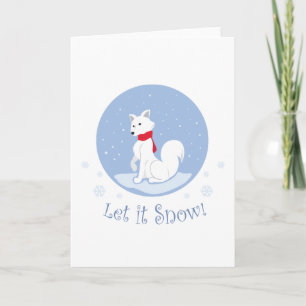 Let It Snow! (Arctic Fox) Holiday Card
