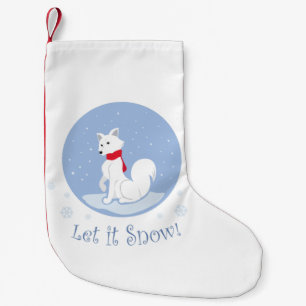 Let It Snow! (Arctic Fox) Small Christmas Stocking