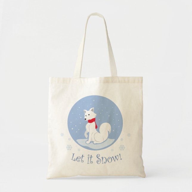Let It Snow! (Arctic Fox) Tote Bag (Front)