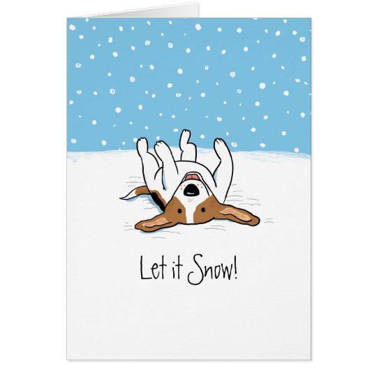 Let it Snow Beagle Holiday - A Snowy Christmas Card