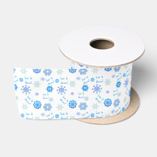 Let It Snow Blue Colour Choice Background Satin Ribbon