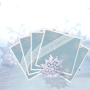 Let it Snow Blue Napkin