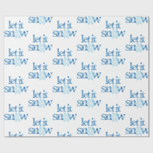 LET IT SNOW blue snowflakes winter wonderland Wrapping Paper
