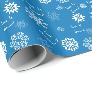 Let It Snow- Blue Wrapping Paper