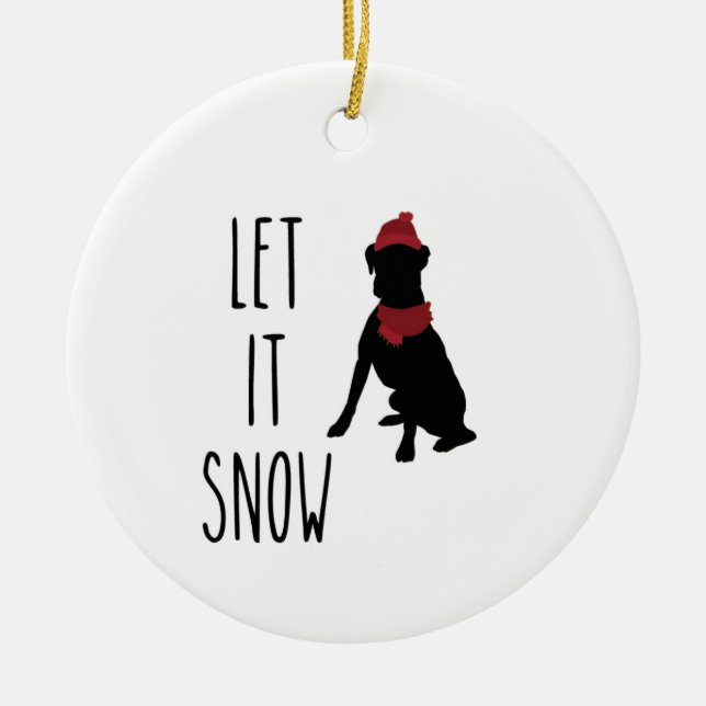 Let It Snow  Boxer Dog Ornament (Front)