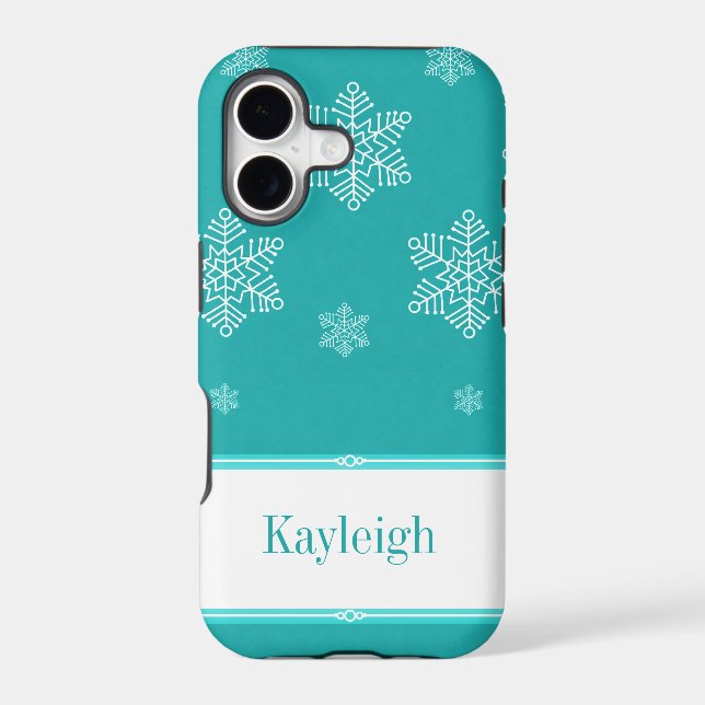 Let it Snow BT iPhone 5 Case, Aqua (Back)