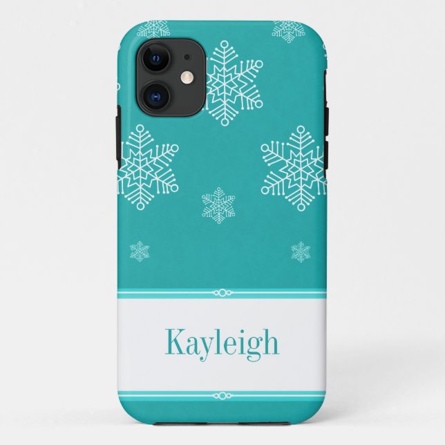 Let it Snow BT iPhone 5 Case, Aqua Case-Mate iPhone Case (Back)