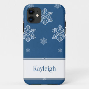 Let it Snow BT iPhone 5 Case, Blue iPhone 11 Case