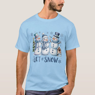Let It Snow Buffalo Plaid Christmas Family Winter T-Shirt