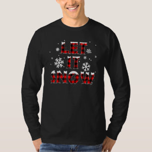 Let It Snow Buffalo Plaid Snowflake Merry Christma T-Shirt