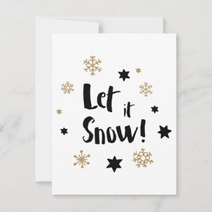 "Let it Snow!"  Calligraphy Christmas Holiday Card