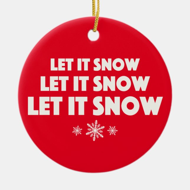 Let It Snow! Ceramic Tree Decoration (Front)