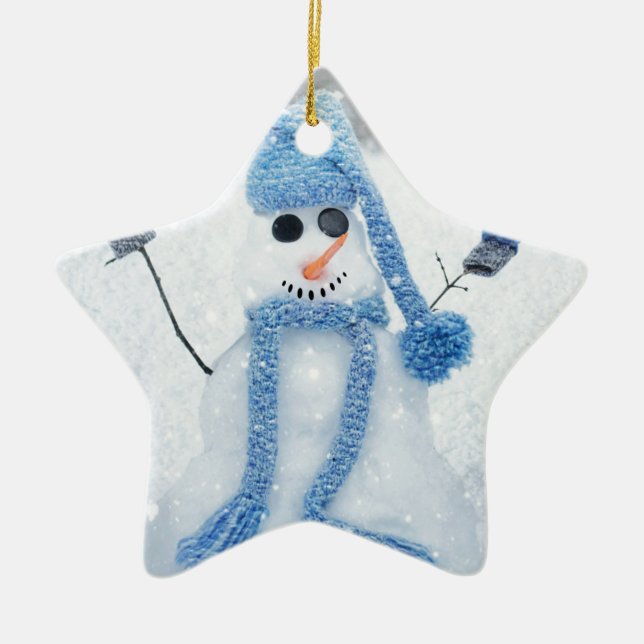 Let It Snow Ceramic Tree Decoration (Front)