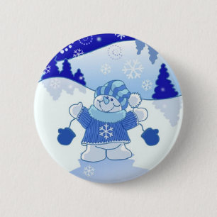 LET IT SNOW CHRISTMAS 6 CM ROUND BADGE
