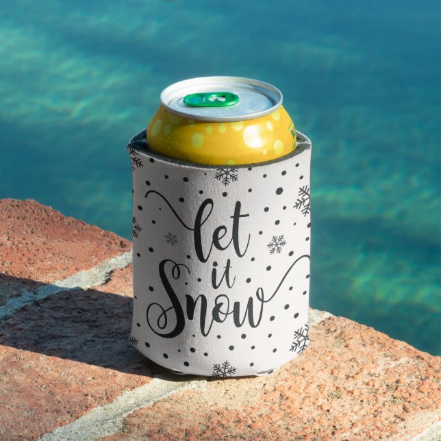 Let It Snow Christmas Calligraphy | Can Cooler (In Situ Pool)