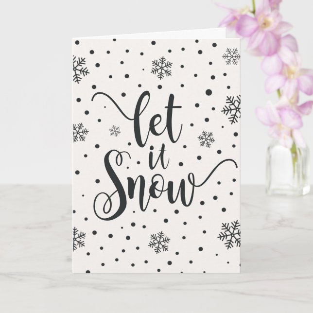 Let It Snow Christmas Calligraphy | Greeting Card (Orchid)