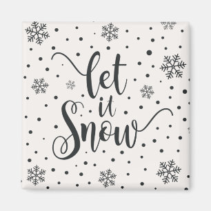 Let It Snow Christmas Calligraphy Magnet