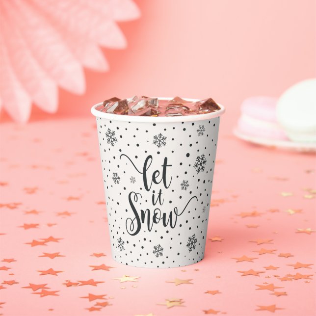 Let It Snow Christmas Calligraphy | Paper Cup (Insitu)