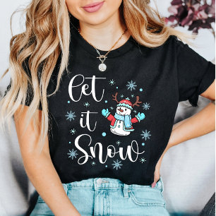 “Let It Snow” Christmas Cute Snowman Winter T-Shirt