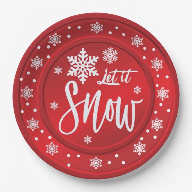 Let it snow Christmas design  Plate (Front)