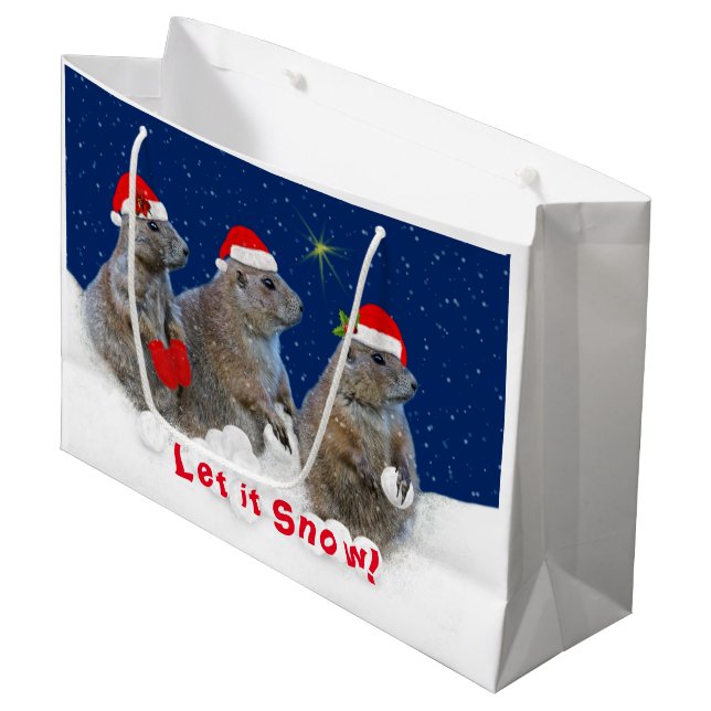 Let it Snow Christmas Gift Bag (Front Angled)