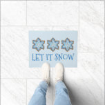 Let It Snow Christmas Hanukkah Winter Holiday Doormat<br><div class="desc">Welcome mat features an original marker illustration of a snowflake sugar cookie, with LET IT SNOW in a fun font. Perfect for Hanukkah and Christmas holiday decorating! This design is also available on other products. Lots of additional food prints are also available from this shop. Don't see what you're looking...</div>