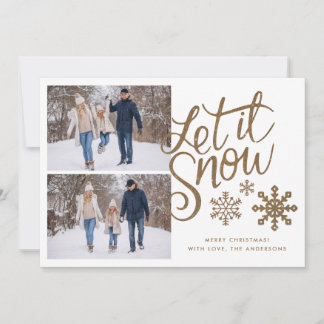 Let it Snow Christmas Holiday 2 Photo Card