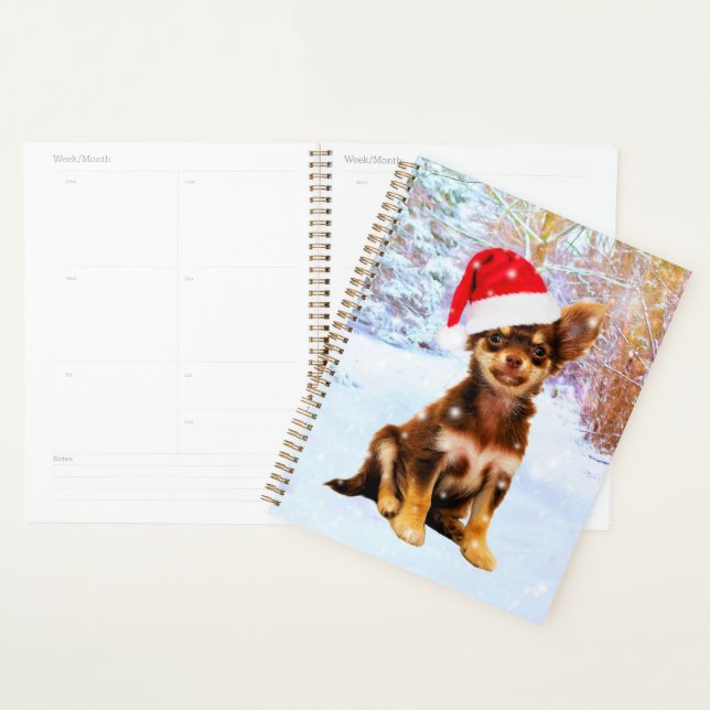 Let it Snow Christmas Holiday Chihuahua Dog Planner (Display)