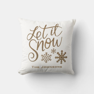 Let it Snow Christmas Holiday Decor Throw Pillow